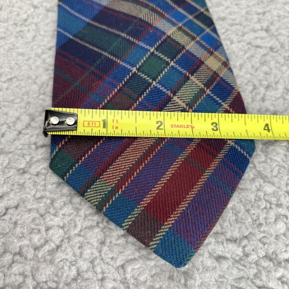 Pendleton Silk Neck Tie Mens Bue Red Madras Plaid Classiccore Preppy Corpcore - Picture 5 of 8